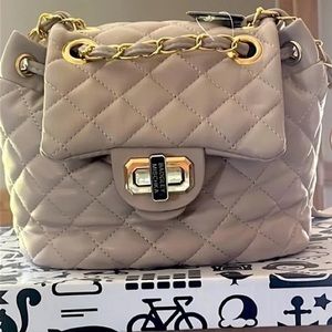 NWT Badgley mischka micro mini quilted backpack